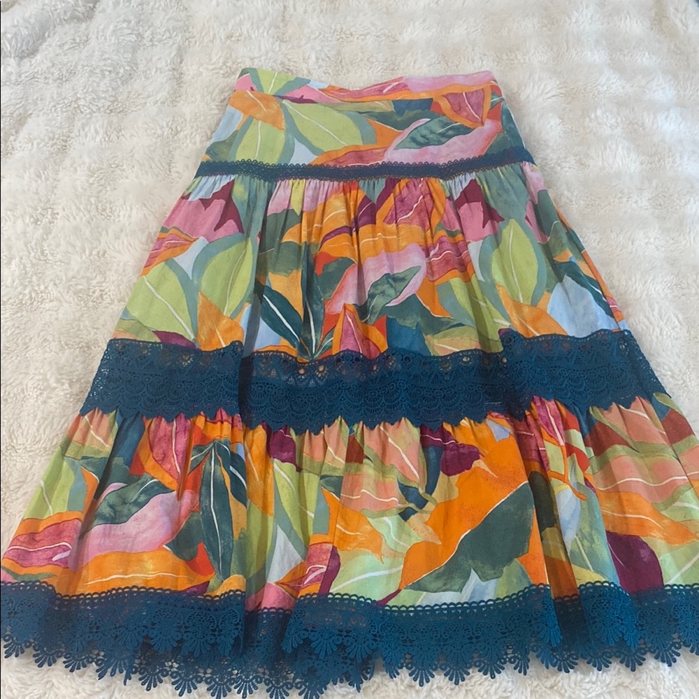 TIME AND TRU TROPICAL FLOWER TIERED maxi